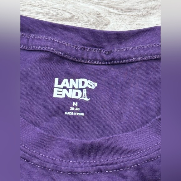 Lands' End Deep Purple Men's Short Sleeve Tee M 100% cotton - Picture 3 of 3